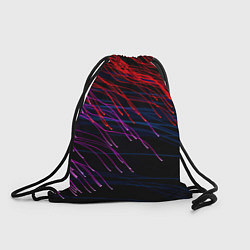 Рюкзак-мешок Цветные неоновые линии на чёрном фоне Colored neon, цвет: 3D-принт