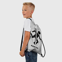Рюкзак-мешок Символ Portal на светлом фоне с полосами, цвет: 3D-принт — фото 2