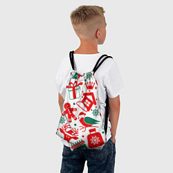 Рюкзак-мешок ПРАЗДНИЧНЫЕ НОВОГОДНИЕ ПОДАРКИ, цвет: 3D-принт — фото 2