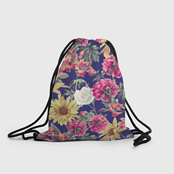 Рюкзак-мешок Цветы Розовые Пионы, цвет: 3D-принт