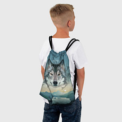 Рюкзак-мешок Серый волк - голова, цвет: 3D-принт — фото 2