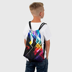 Рюкзак-мешок Неоновая молния Абстракция Neon Lightning Abstract, цвет: 3D-принт — фото 2