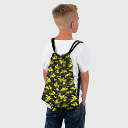 Рюкзак-мешок Камуфляж Пиксельный Чёрно-Жёлтый, цвет: 3D-принт — фото 2