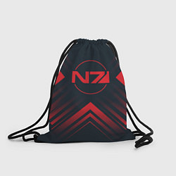 Рюкзак-мешок Красный Символ Mass Effect на темном фоне со стрел, цвет: 3D-принт