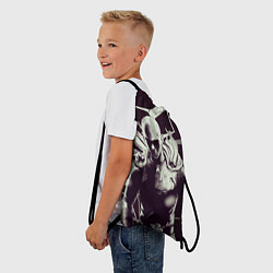 Рюкзак-мешок Ванпанчмен - на черно-белом фоне, цвет: 3D-принт — фото 2