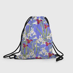 Рюкзак-мешок Цветы Белые Лилии и Красные Тигридии, цвет: 3D-принт