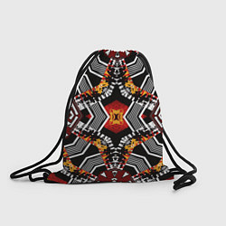 Рюкзак-мешок Арабский орнамент в красно -желто-черных тонах, цвет: 3D-принт