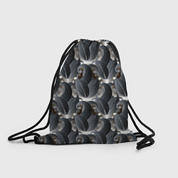 Рюкзак-мешок Стильные черные листья, цвет: 3D-принт