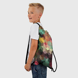 Рюкзак-мешок Разноцветный геометрический узор 3D, цвет: 3D-принт — фото 2
