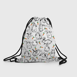 Рюкзак-мешок Зайцы с морковками, цвет: 3D-принт