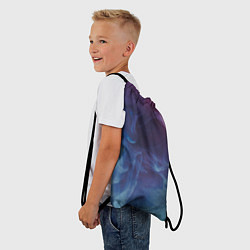 Рюкзак-мешок Неоновый дым - Голубой и розовый, цвет: 3D-принт — фото 2