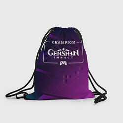 Рюкзак-мешок Genshin Impact Gaming Champion: рамка с лого и джо, цвет: 3D-принт