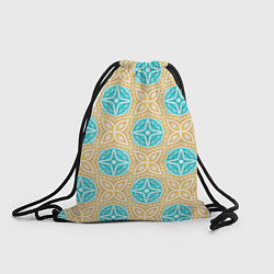 Рюкзак-мешок Желтые и голубые круговые узоры, цвет: 3D-принт