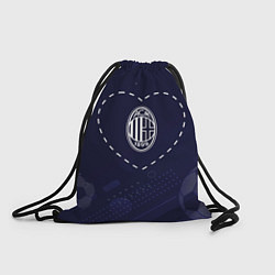Мешок для обуви Лого AC Milan в сердечке на фоне мячей