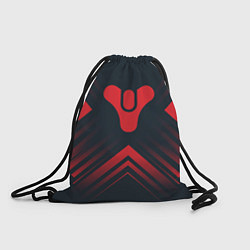 Мешок для обуви Красный Символ Destiny на темном фоне со стрелками