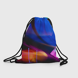 Рюкзак-мешок Неоновые линии и силуэты - Синий, цвет: 3D-принт