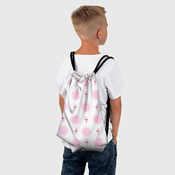 Рюкзак-мешок Фламинго и круги на белом фоне, цвет: 3D-принт — фото 2