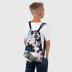 Рюкзак-мешок Тоторо бегущий от чернушек, цвет: 3D-принт — фото 2