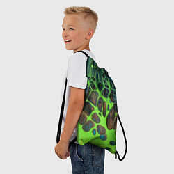 Рюкзак-мешок Неоновый песок и камни - Зелёный, цвет: 3D-принт — фото 2
