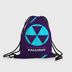 Мешок для обуви Символ Fallout в неоновых цветах на темном фоне