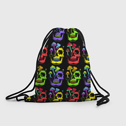 Рюкзак-мешок Мухоморы, растущие на черепе, цвет: 3D-принт