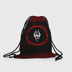 Рюкзак-мешок Символ Skyrim и краска вокруг на темном фоне, цвет: 3D-принт
