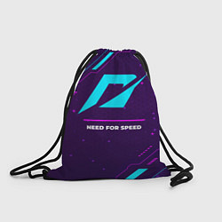 Рюкзак-мешок Символ Need for Speed в неоновых цветах на темном, цвет: 3D-принт
