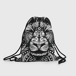 Рюкзак-мешок Черно белый Африканский Лев Black and White Lion, цвет: 3D-принт