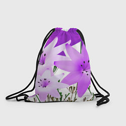 Рюкзак-мешок Flowers purple light, цвет: 3D-принт