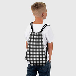Рюкзак-мешок Black and white trendy checkered pattern, цвет: 3D-принт — фото 2