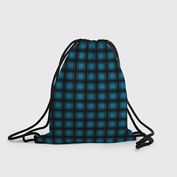 Рюкзак-мешок Black and blue plaid, цвет: 3D-принт