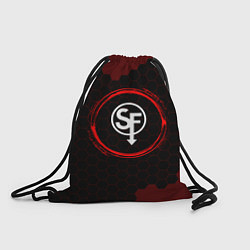 Рюкзак-мешок Символ Sally Face и краска вокруг на темном фоне, цвет: 3D-принт