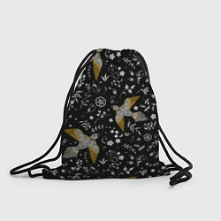 Рюкзак-мешок Птицы и цветы с эффектом вышивки, цвет: 3D-принт