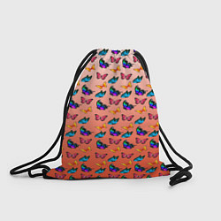 Рюкзак-мешок Яркие и необычные бабочки, цвет: 3D-принт