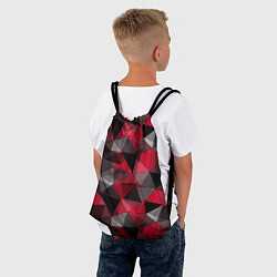 Рюкзак-мешок Красно-серый геометрический, цвет: 3D-принт — фото 2