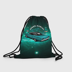 Рюкзак-мешок Гоночный бирюзовый ретро-автомобиль, цвет: 3D-принт