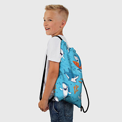 Рюкзак-мешок Прикольные акулята - паттерн, цвет: 3D-принт — фото 2