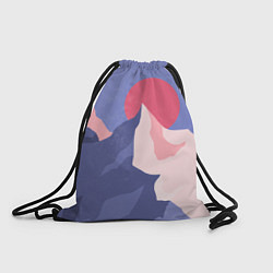 Рюкзак-мешок Пейзаж гор и леса в стиле ретро, цвет: 3D-принт