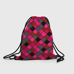 Рюкзак-мешок Розово-красный геометрический узор, цвет: 3D-принт