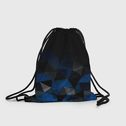 Рюкзак-мешок Черно-синий геометрический, цвет: 3D-принт