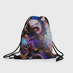 Рюкзак-мешок Jinx Arcane коллаж, цвет: 3D-принт