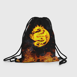 Рюкзак-мешок Огнедышащий дракон и пламя, цвет: 3D-принт