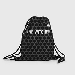 Рюкзак-мешок The Witcher glitch на темном фоне: символ сверху, цвет: 3D-принт