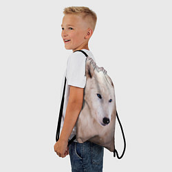 Рюкзак-мешок Белый зимний волк, цвет: 3D-принт — фото 2