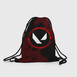 Рюкзак-мешок Символ Valorant и краска вокруг на темном фоне, цвет: 3D-принт