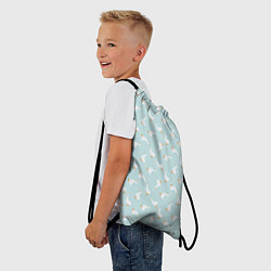 Рюкзак-мешок Гуси на нежно-голубом паттерн, цвет: 3D-принт — фото 2