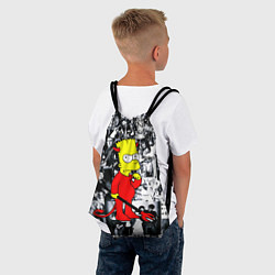 Рюкзак-мешок Барт Симпсон - чёрт на фоне своих подопечных, цвет: 3D-принт — фото 2