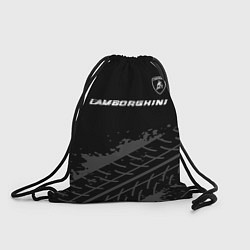 Мешок для обуви Lamborghini speed на темном фоне со следами шин: с
