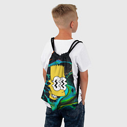 Рюкзак-мешок Голова Барта Симпсона - глитч, цвет: 3D-принт — фото 2