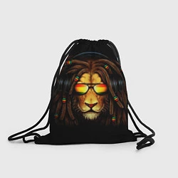 Рюкзак-мешок Лев в наушниках с дредами, цвет: 3D-принт